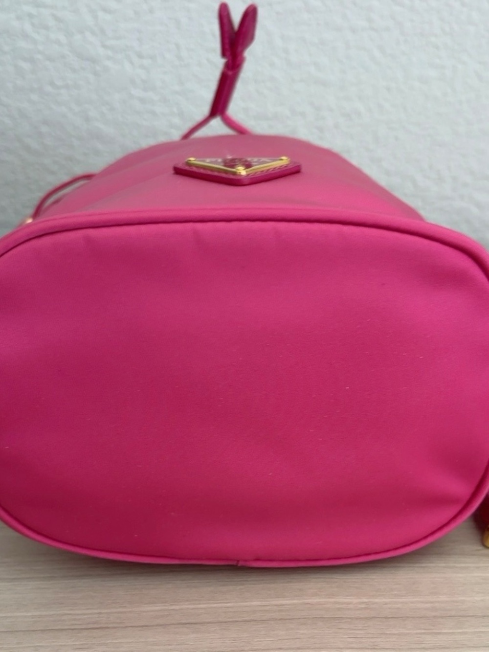 PRADA Fuchsia Tessuto Nylon Drawstring Wristlet Pouch - Picture 2 of 8